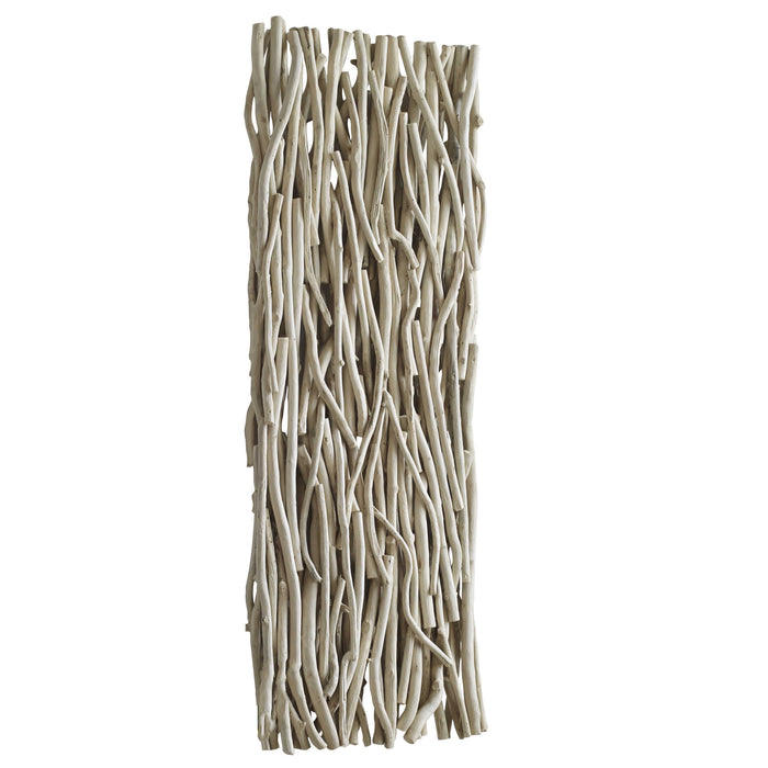 Gathered Teak Wood Wall Decor - Bleached