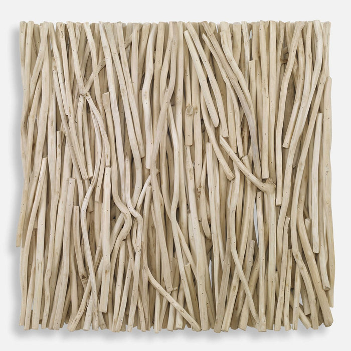 Gathered Teak Square Wood Decor