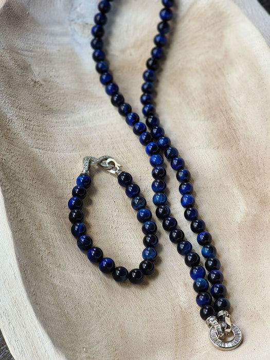 Natural Round Lapis Beads Set