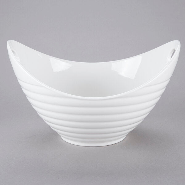 Whittier Boat Ribbed Porcelain Bowl