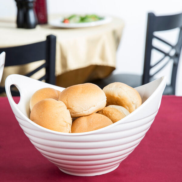 Whittier Boat Ribbed Porcelain Bowl