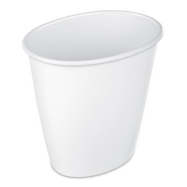 Sterilite 1.5 Gallon White Oval Wastebasket