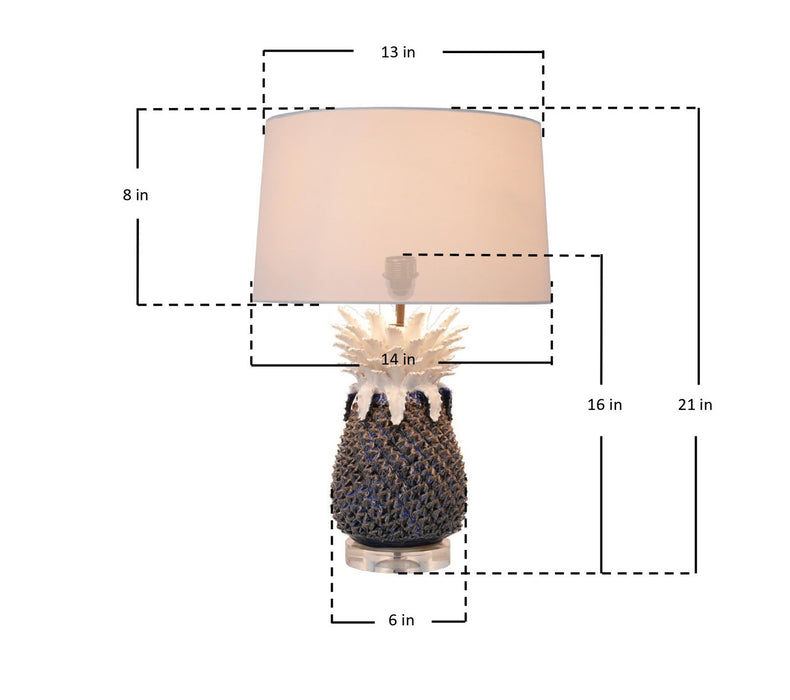 Small Blue Pineapple Lamp