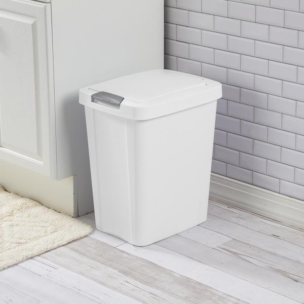 Sterilite White TouchTop Wastebasket