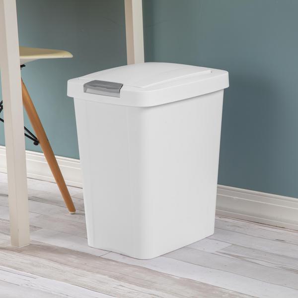 Sterilite White TouchTop Wastebasket