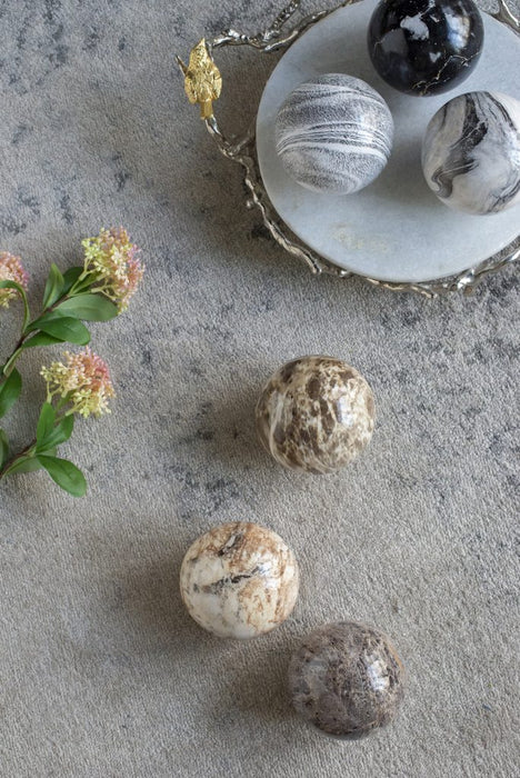 4" Marbleized Brown Ball - Assorted