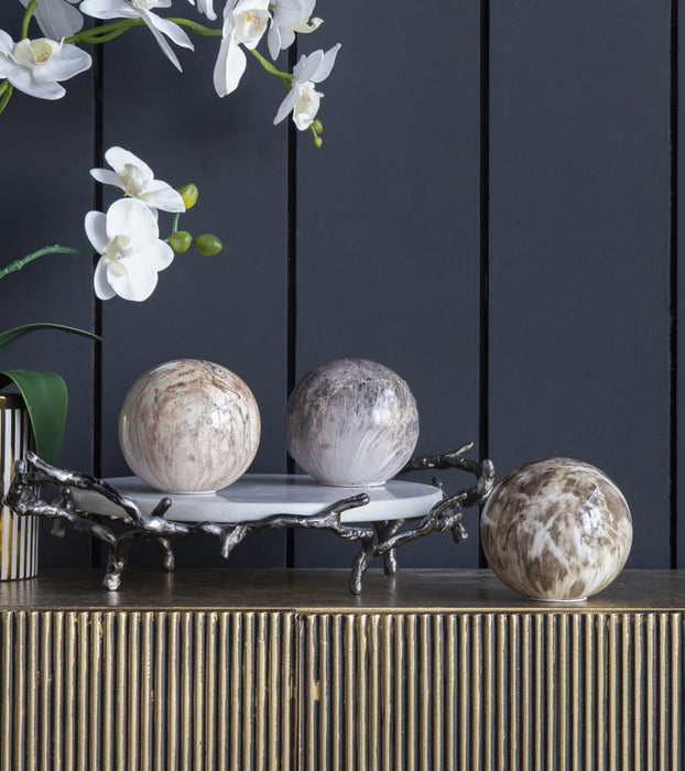 4" Marbleized Brown Ball - Assorted