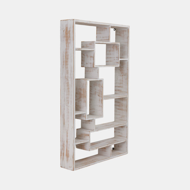 Wooden Multi-Tier Wall Shelf - Whitewash