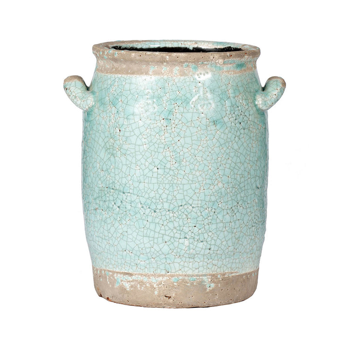 Turquoise Patina Ceramic Vase