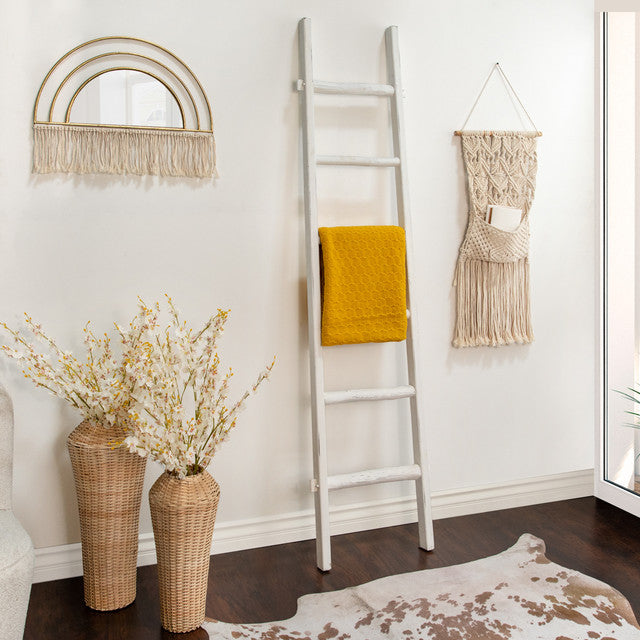 Wooden Decorative Ladder - White