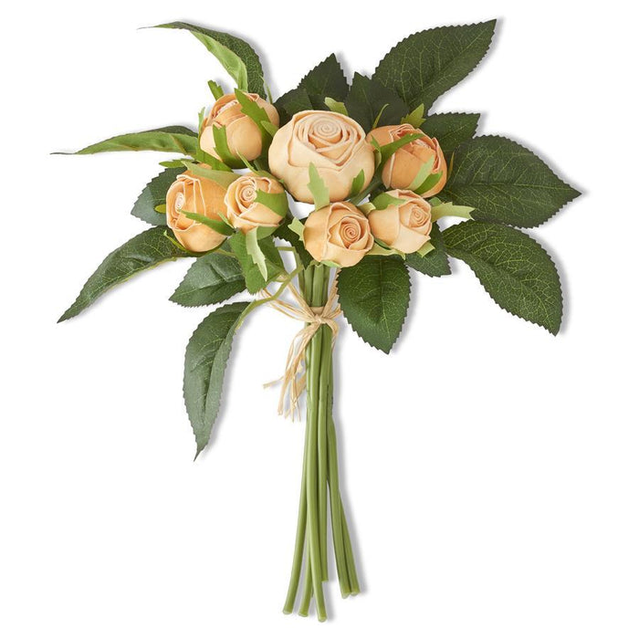 10 " Orange Real Touch Cabbage Rose Bundle