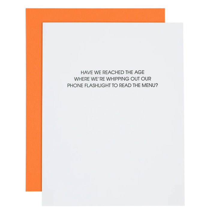 Read The Menu Flashlight Card