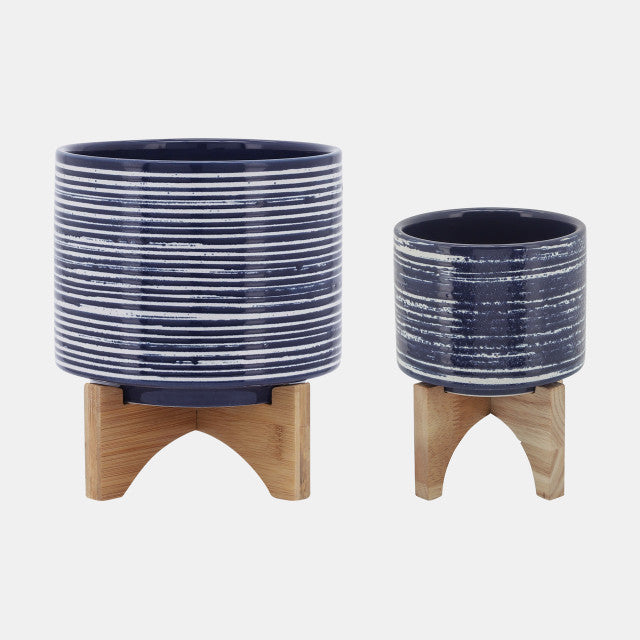 Planter on Stand Blue