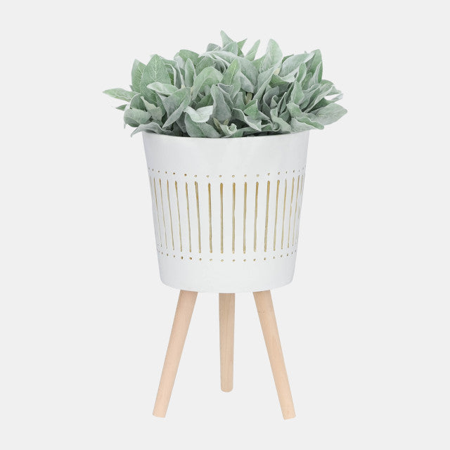 Planter w/ wood legs White