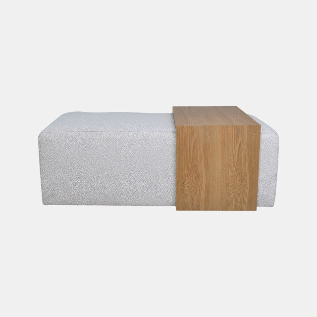 Modern Rectangular Ottoman - Ivory