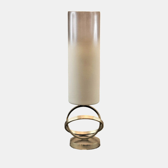 Contemporary Glass Hurricane With Sphere Base
