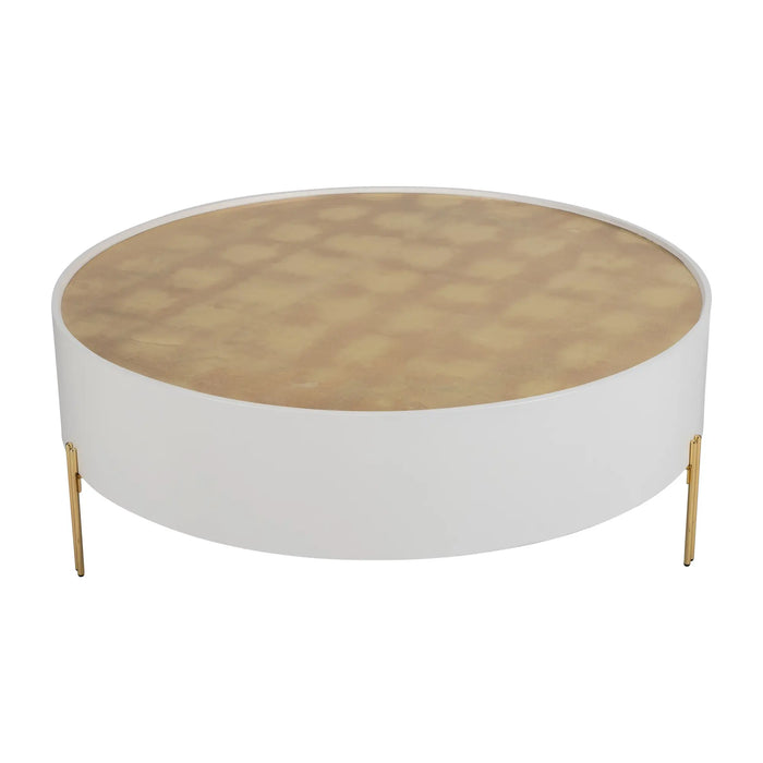 Gold Leaf Top Wood Coffee Table