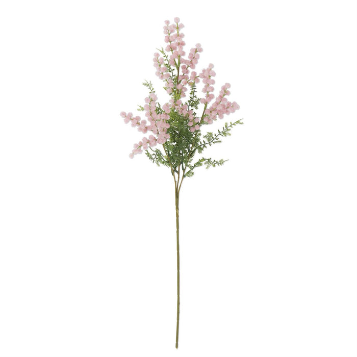27" Pink Mini Burs & Fern Stem