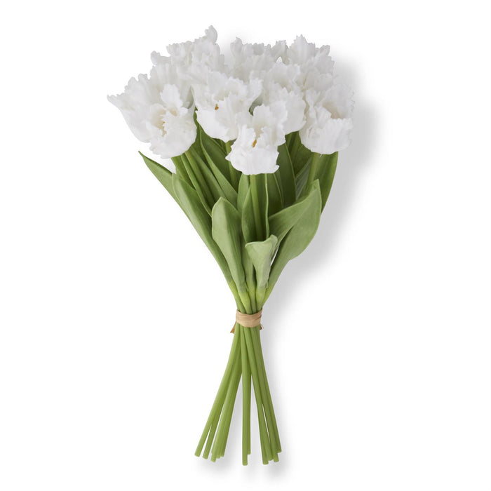 13 "White Real Touch Parrot Tulip Bundle