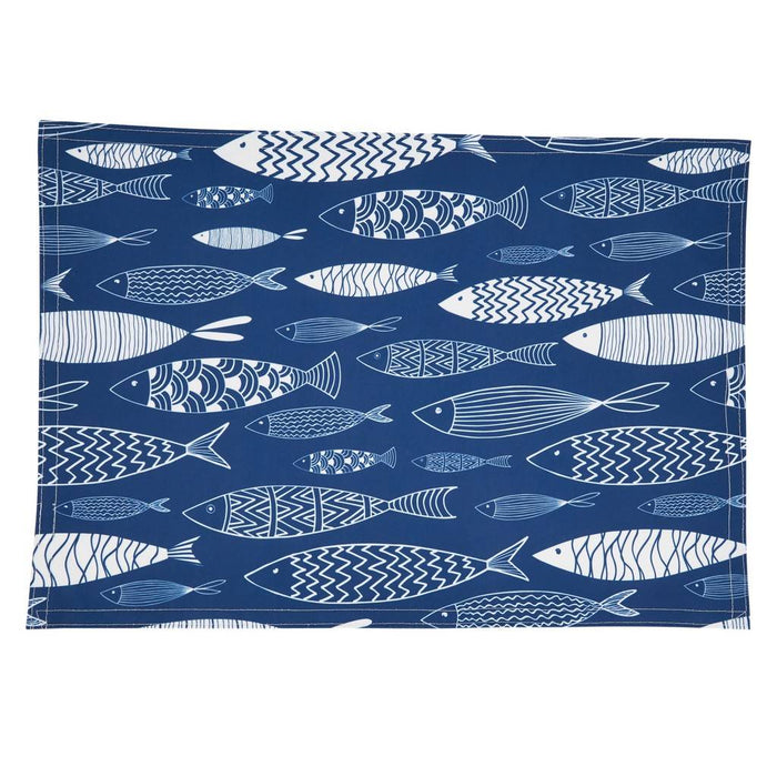Fish Placemat - Navy Blue