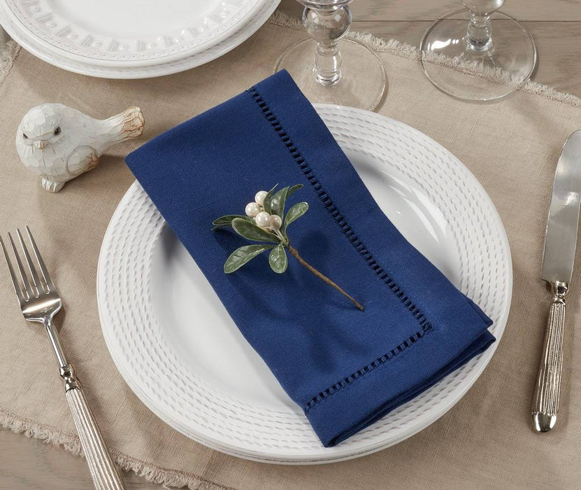 Dinner Napkin With Border - Navy