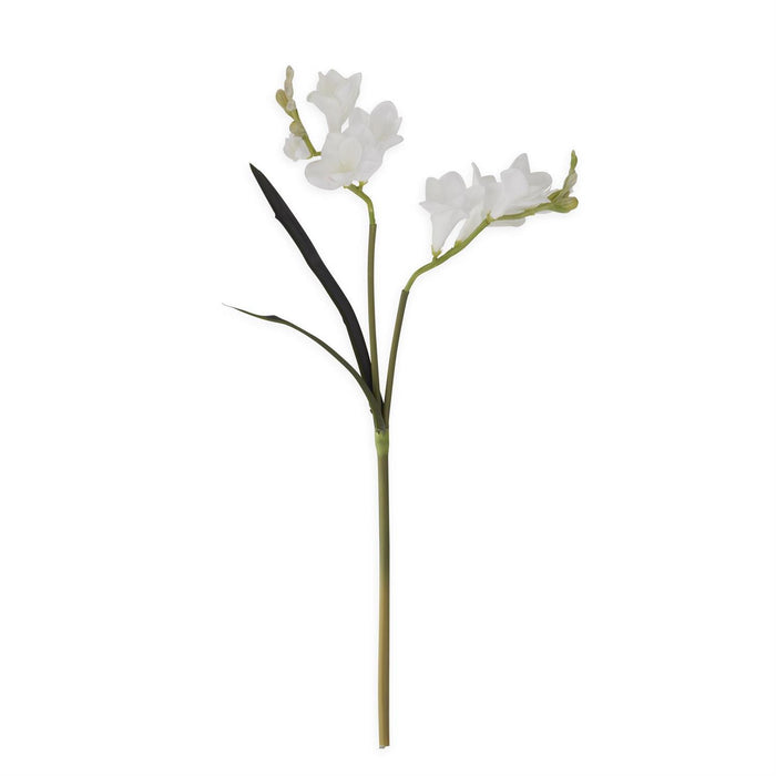 21" White Real Touch Freesia Stem