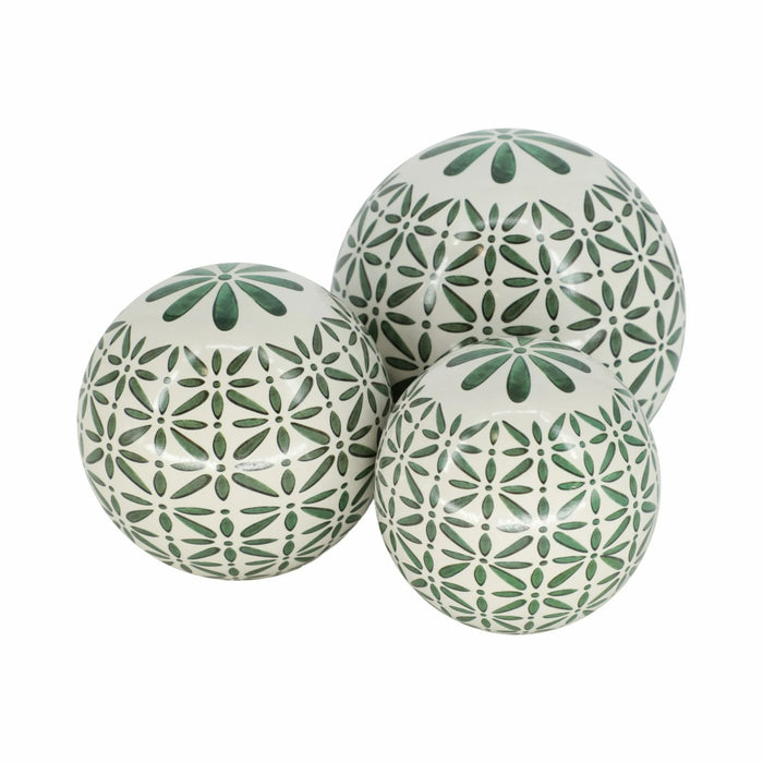 Dark Sage Green Abstract Orb