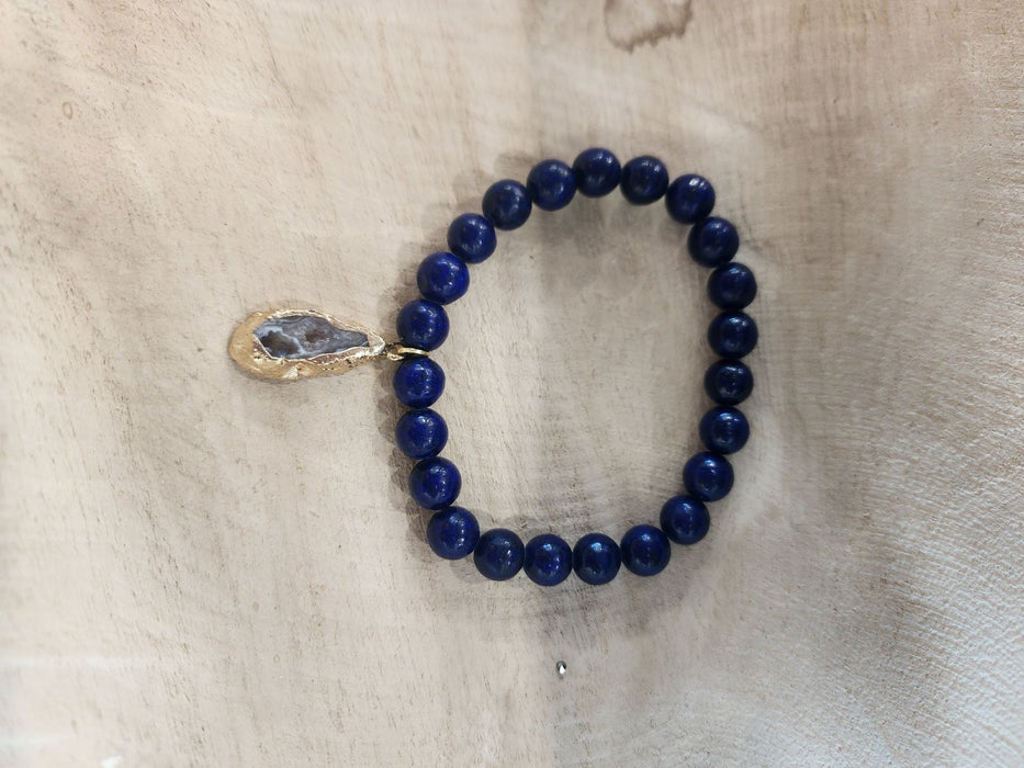 Precious Stone Bracelet Navy with Agate Piece