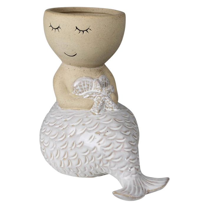 Sitting Mermaid Cachepot - Ceramic