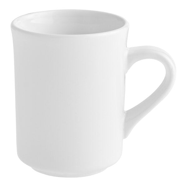 Acopa Bright White Rolled Edge Stoneware Mug
