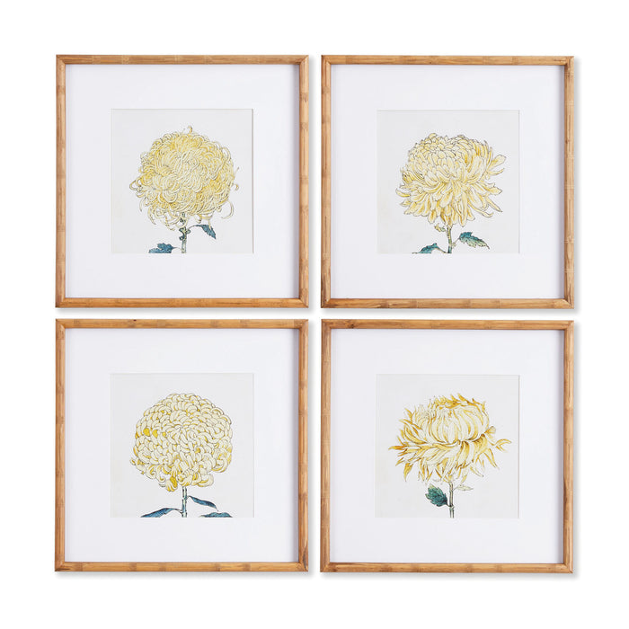 Natural Brown Chrysanthemum Prints Wall Art - Assorted