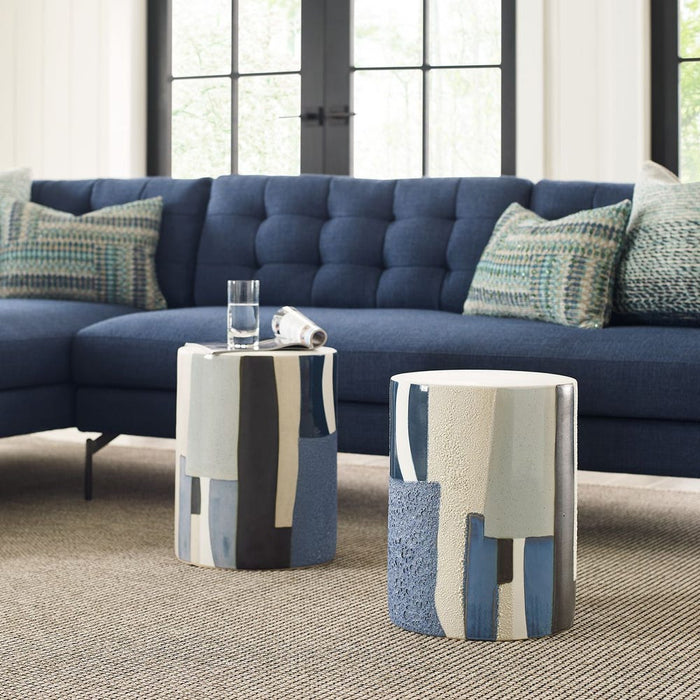 Graph Garden Stool Blue