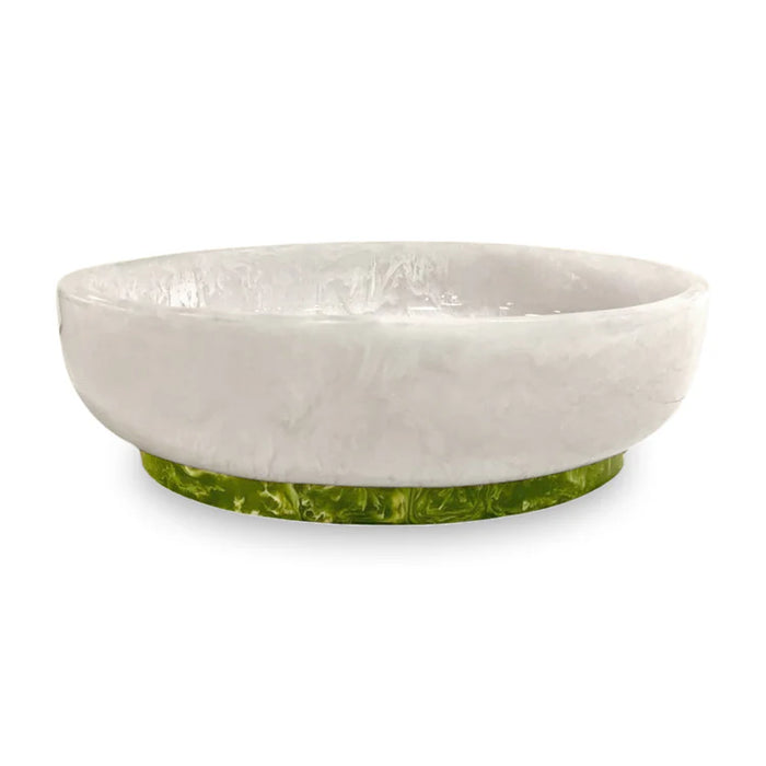 Resin Rio Oval Large Bowl White and Green