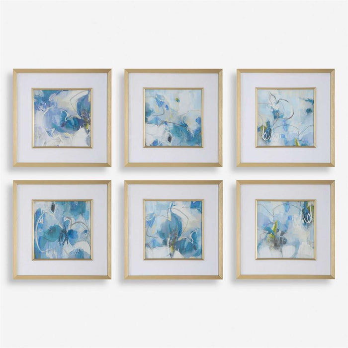Fresh Start Framed Prints Blue Set of 6