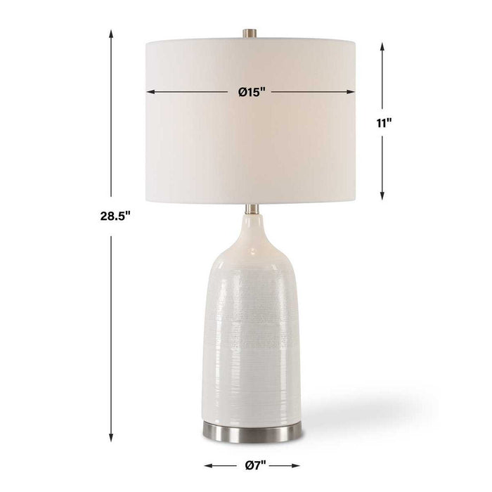 Textured White Table Lamp