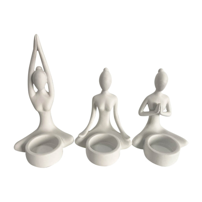 Resin Yoga Women Tealight Holder