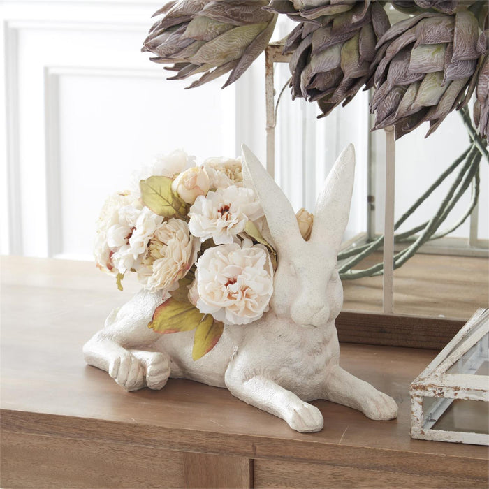 13" Cream Rose Peony & Anemone Dried Look Silk Floral Bundle