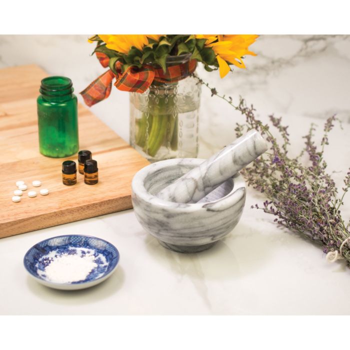 Boxed Marble Mortar & Pestle