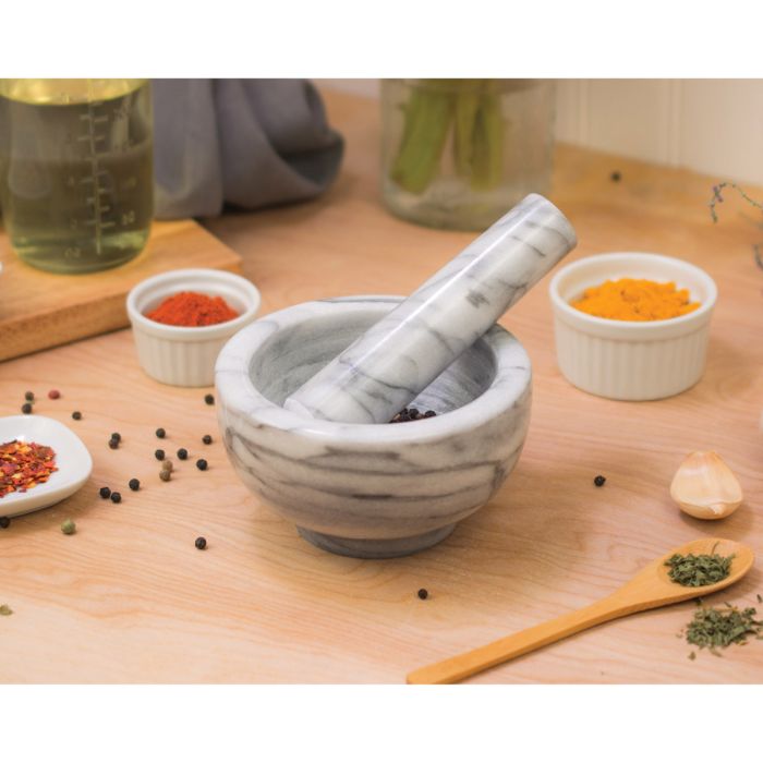 Boxed Marble Mortar & Pestle
