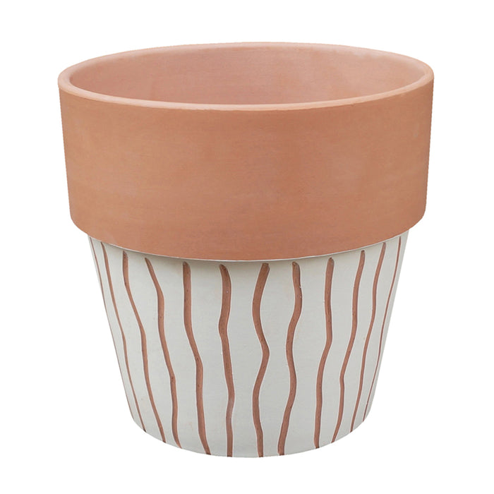 Vertical Terracotta Scroll Pot
