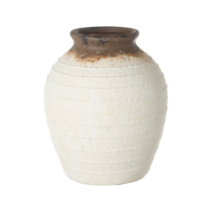 Ceramic Vase - White & Brown