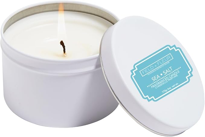 Sea Salt Candle In White Tin