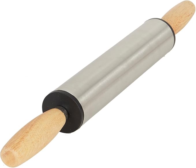 Stainless Steel w/Wood Rolling Pin