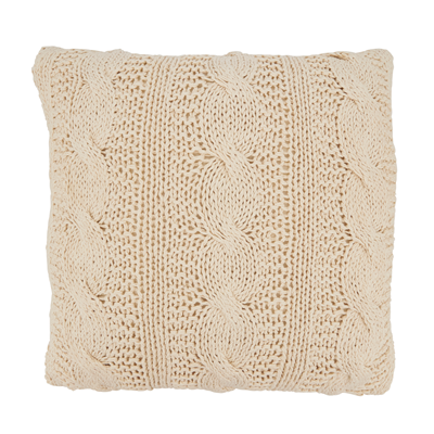 Cable Knit Design Down Filled Pillow