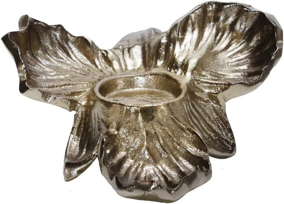 Metal Orchid Tealight Candleholder