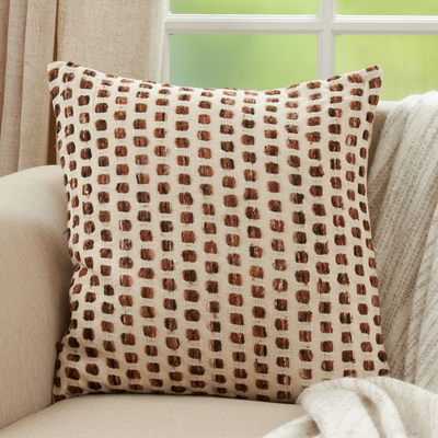 Woven Down Pillow - Brown