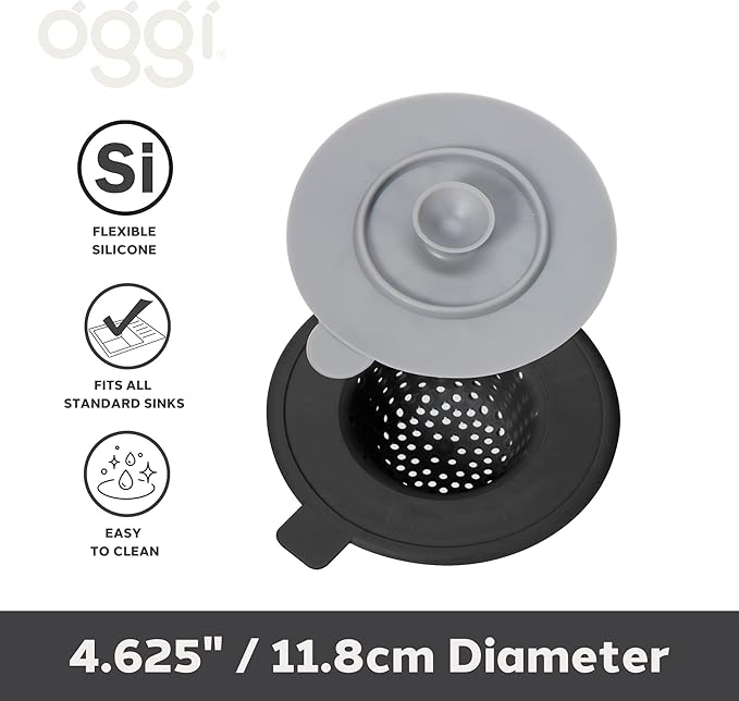 Sink Strainer & Stopper - Black