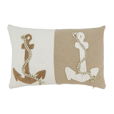 Anchors Poly Filled Pillow - Natural