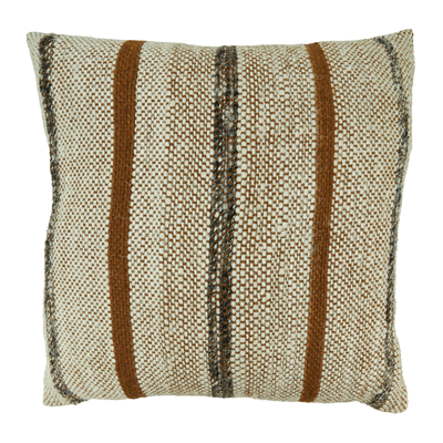 Striped Down Pillow - Rust