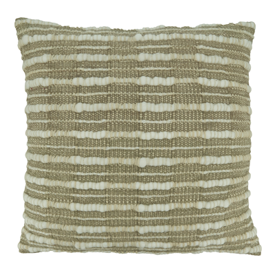 Woven Grey Stripe Poly Pillow